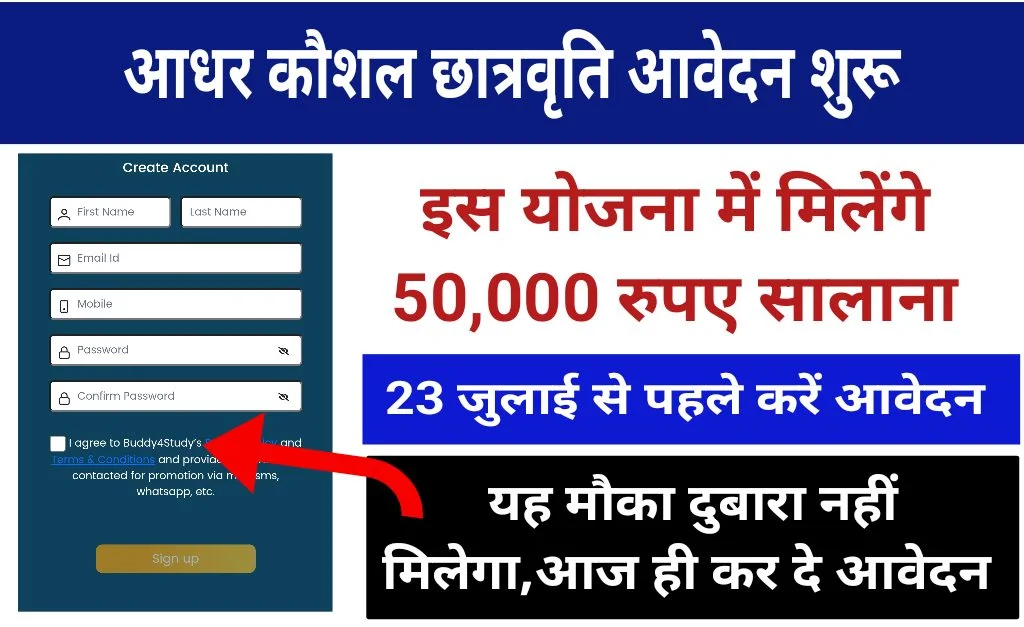 Aadhar Kaushal Schoolarship 2024,आधार कौशल स्कॉलरशिप आवेदन शुरू,₹50000 की मिलेगी छात्रवृति